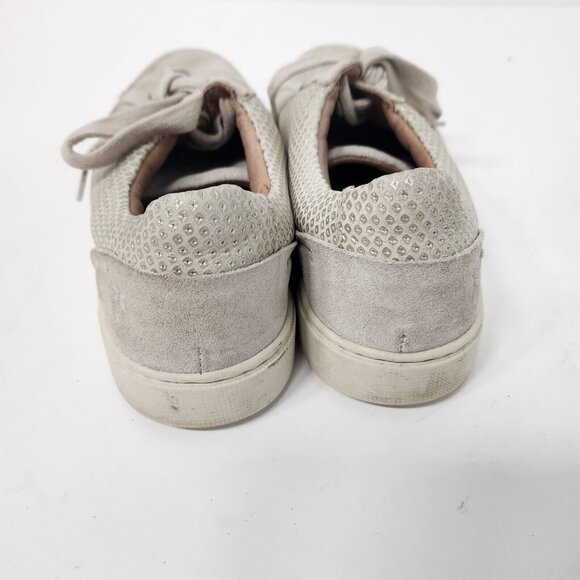 FRYE Womens Casual Sneakers Size 7 Taupe Suede Diamond Embossed Low Top Shoes - Picture 7 of 11